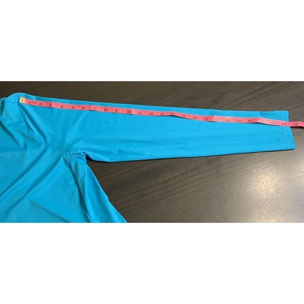 Hang Ten Shirt Adult Medium Blue Long Sleeve Rash Guard Swim Fishing‎ Top